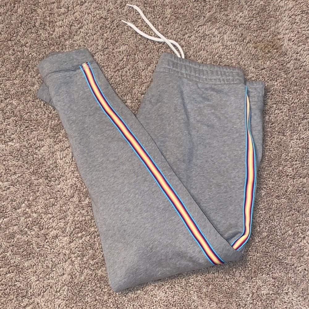 Joggers with rainbow trim on the side
